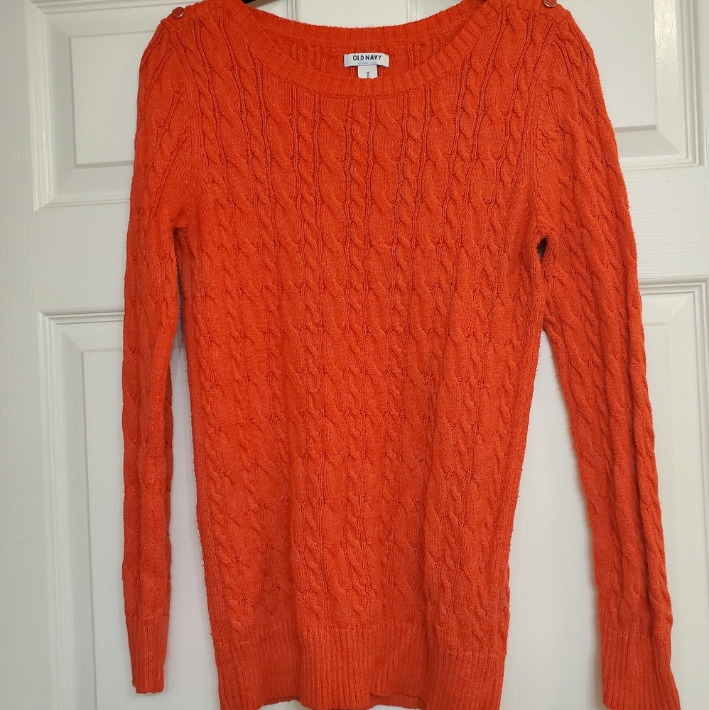 Orange Cable Knit Sweater